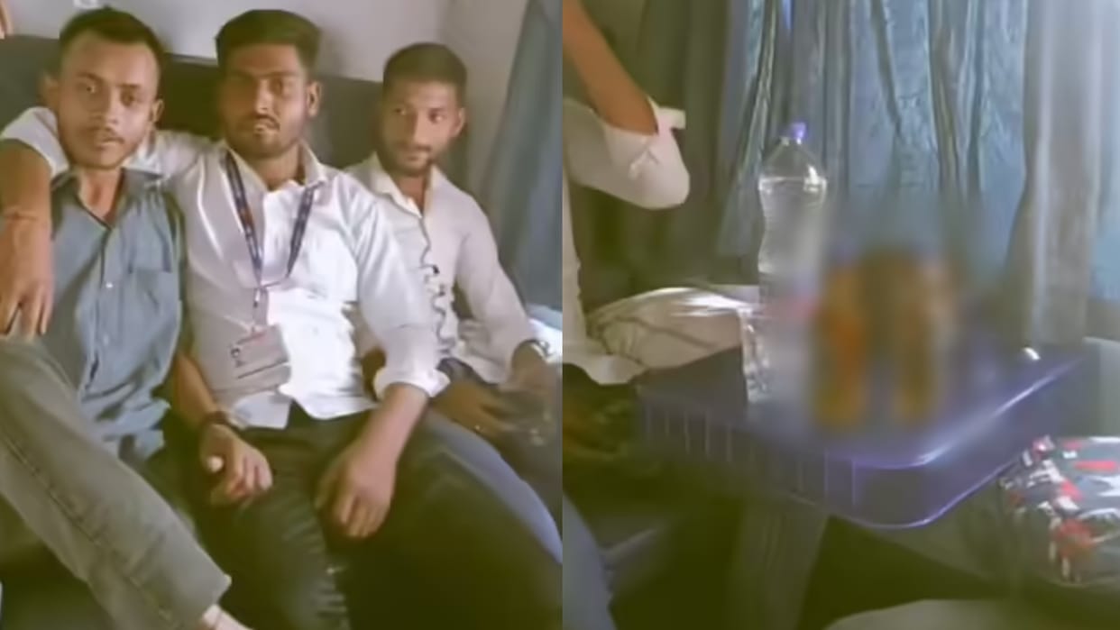 Railway Staff Captured Drinking Alcohol In 3ac Indian Railway Responds On Incident