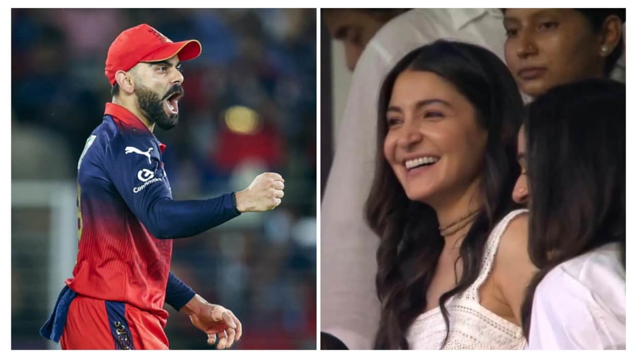 ipl final 2026 rcb vs gt actress anushka sharma spotted ahemdabad stadium to cheer up virat kohli viral video
