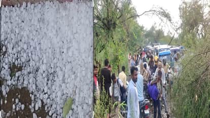 Heavy storm, rain and hailstorm in Hathras