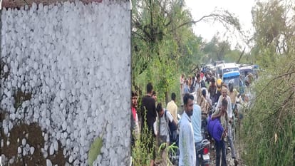 Heavy storm, rain and hailstorm in Hathras