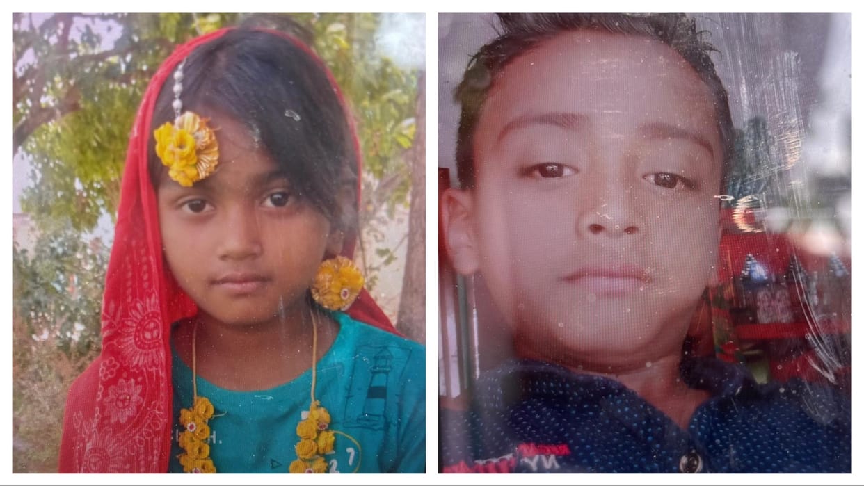 father and son of a villager have been booked for murder after bodies of a brother and sister were found near