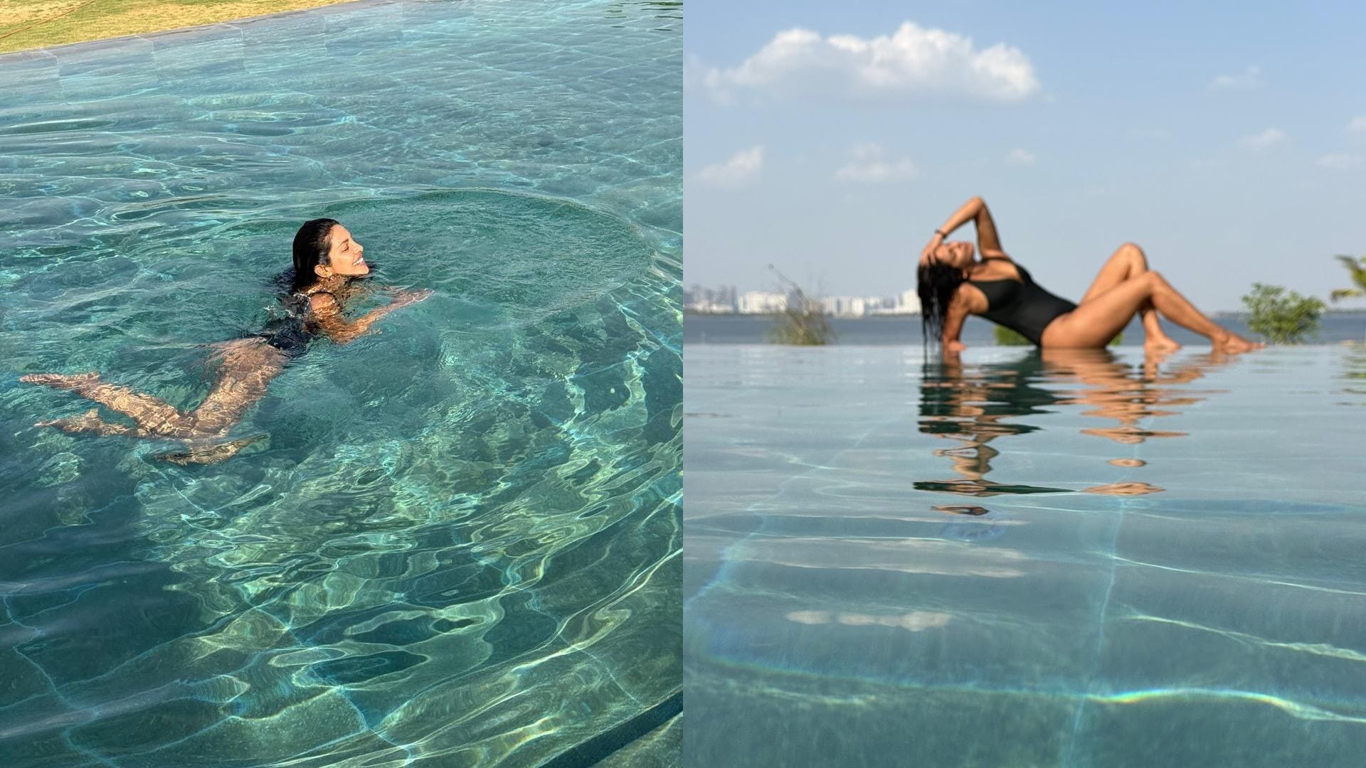 Priyanka Chopra took some time for her during Varanasi Shoot give pose in Bikini in pool