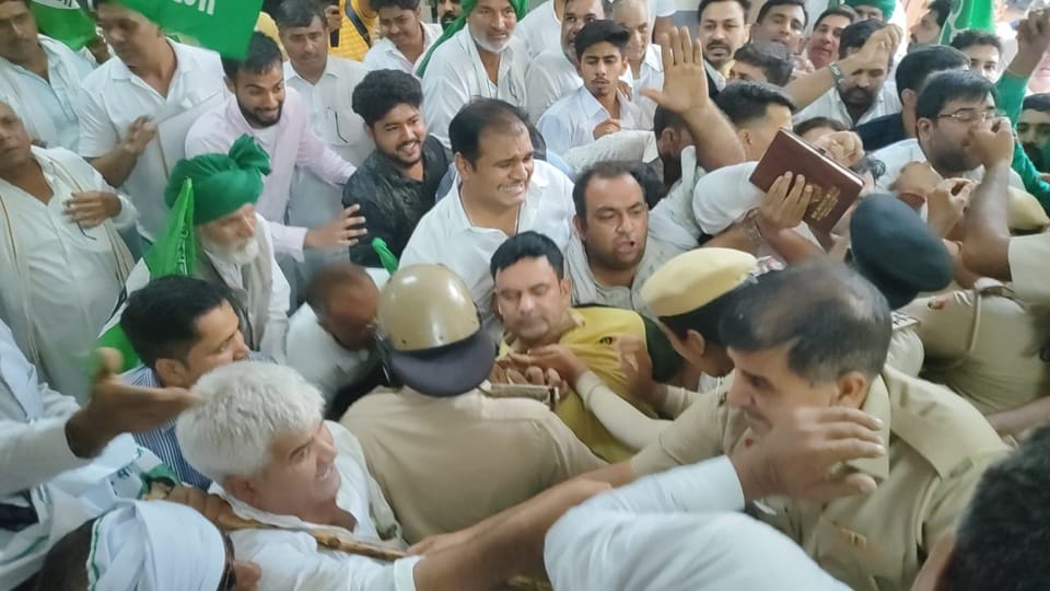 INLD protest in Rohtak