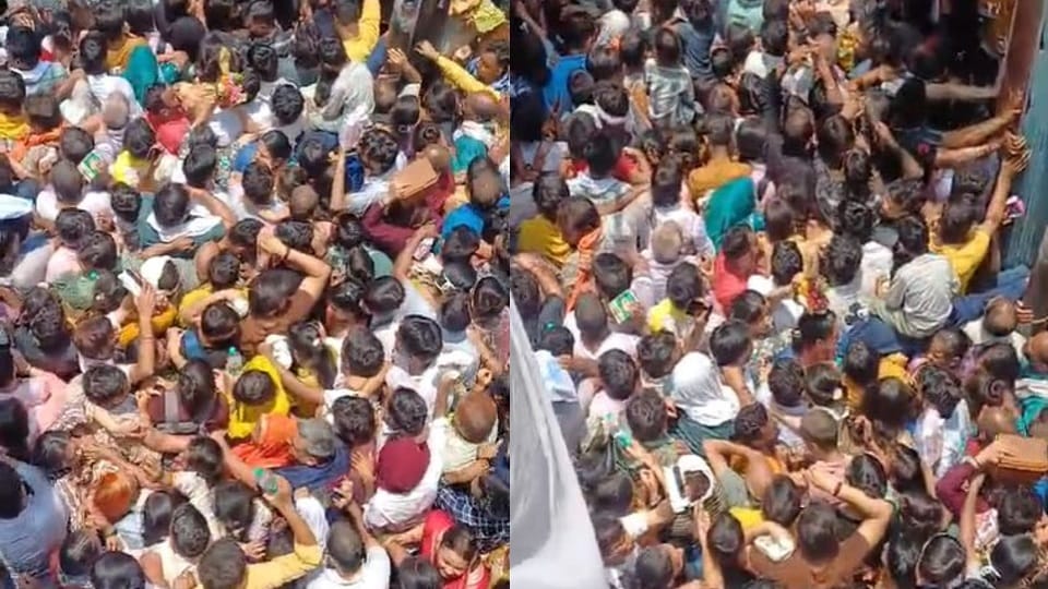 Heavy Rush at Vrindavan Banke Bihari Temple on Purnima Causes Chaos