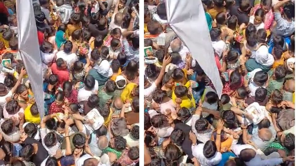 Heavy Rush at Vrindavan Banke Bihari Temple on Purnima Causes Chaos