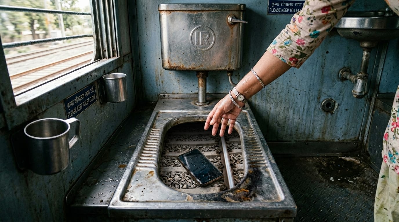 What to do if your mobile phone falls in the train toilet Mein Mobile Girane Par Kya Kare