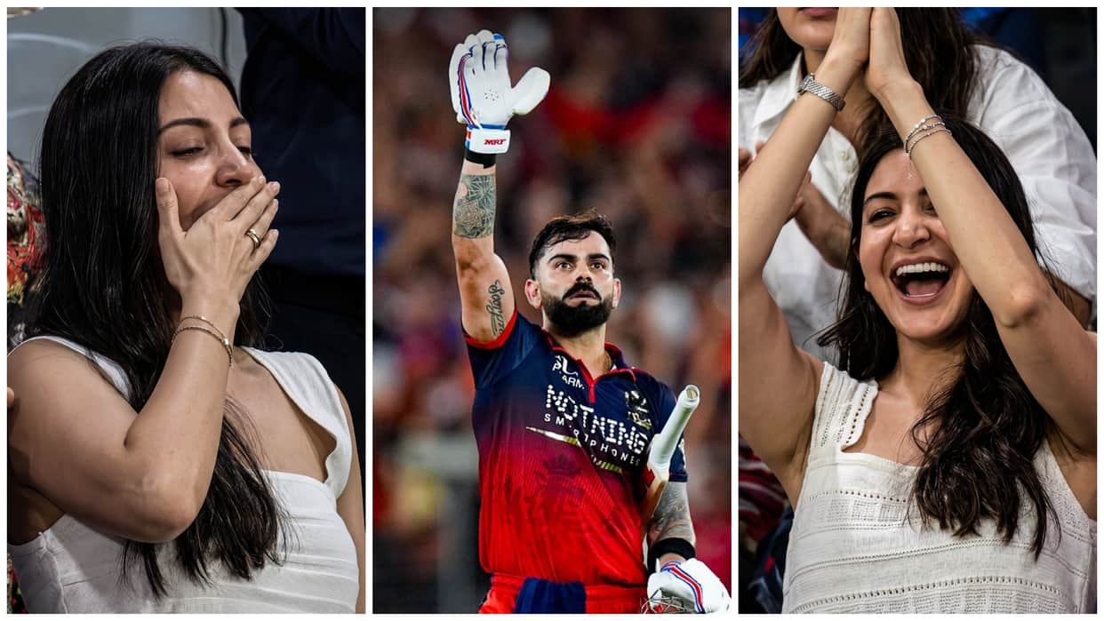 RCB Won IPL 2026 Trophy With Virat Kohli Six Anushka Sharma Excited Sends A Flying Kiss To Him Viral Reaction