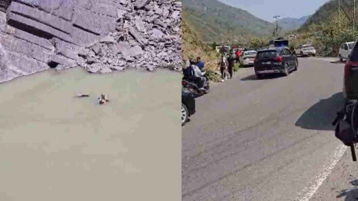 Accident near Rishikesh Badrinath Highway Car loses control and plunges into Ganges River search operation