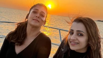 r madhvan birthday celebration featuring Nayanthara Trisha Krishnan on cruise photo shared by Vignesh Shivan