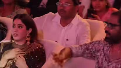 amcharan fan breaks security jhanvi kapoor get uncomfortable watch viral video from peddi event