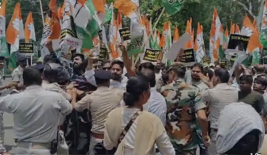 neet-paper-leak-youth-congress-protest-in-ranchi-demanding-dharmendra-pradhan-resignation