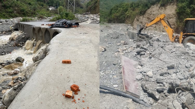 Dehradun: काठबंगला में रिस्पना नदी पर बने अवैध पुल पर चला निगम कर बुलडोजर, पूर्व पार्षद ने की थी शिकायत