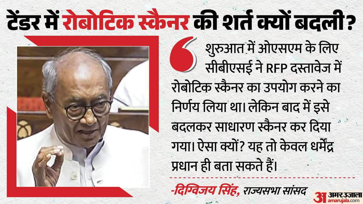CBSE OSM Row: Digvijaya Singh Questions Change from Robotic to Ordinary Scanners in RFP Document