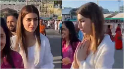 Kriti Sanon visited the Tirumala Temple in Andhra Pradesh before her upcoming film cocktail 2 release