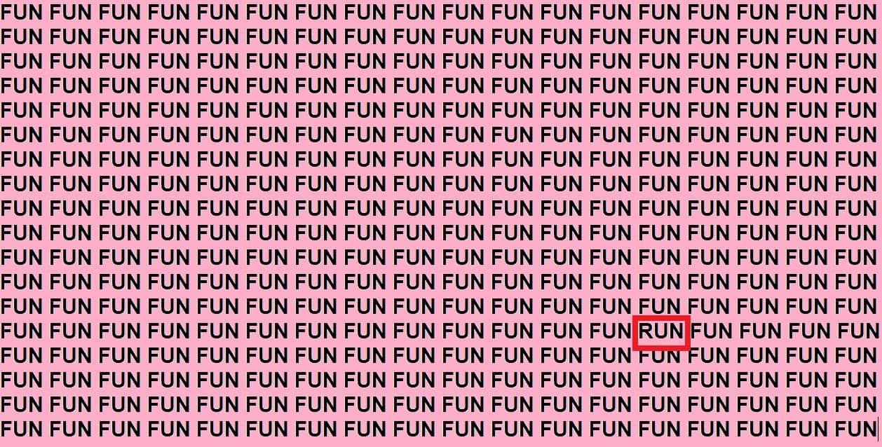 Optical illusion you have find run in 12 seconds brain teaser image