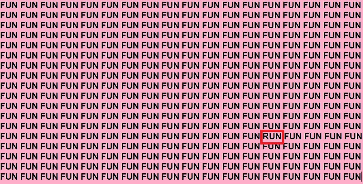 Optical illusion you have find run in 12 seconds brain teaser image