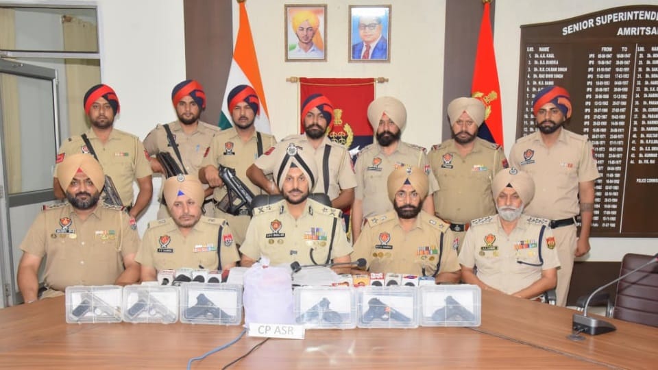 Amritsar Cross border arms and narcotics smuggling module busted heroin pistols recovered two arrested