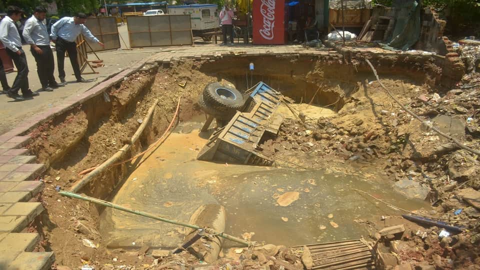 CM Grid Road Project Exposed After Rain 12 Vehicles Trapped as Roads Cave In