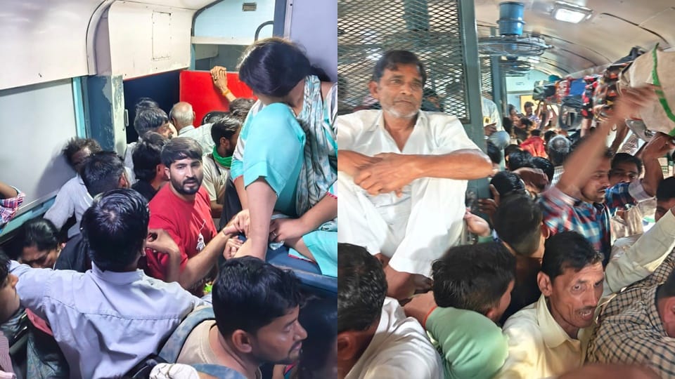 Crowds on Trains: Passengers Struggle to Reach Confirmed Seats; No Relief Even from Special Trains