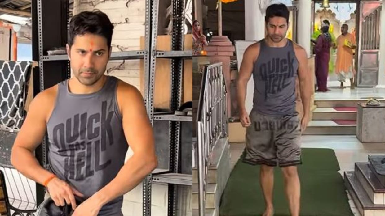 varun dhawan went to temple in shorts users do not like in trolled hai jawani toh ishq hona hai actor