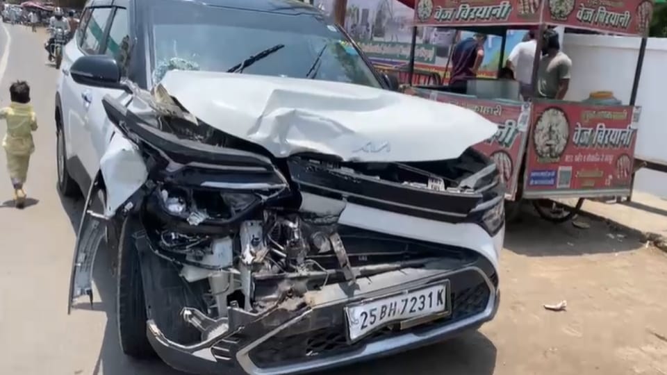 Baghpat: Three Vehicles Collide After Car Brake Failure Near Rashtr Vandana Chowk, No Major Injuries