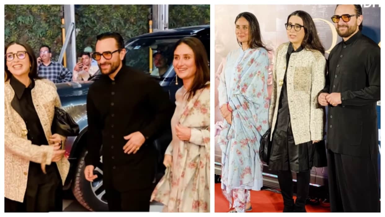 Brown Screening in Mumbai Saif Ali Khan and Kareena Arrive to Support Karisma Kapoor