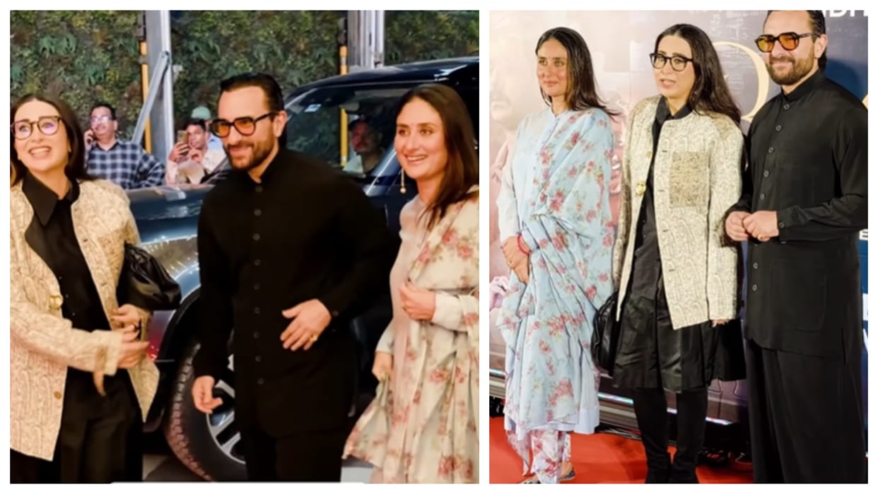 Brown Screening in Mumbai Saif Ali Khan and Kareena Arrive to Support Karisma Kapoor
