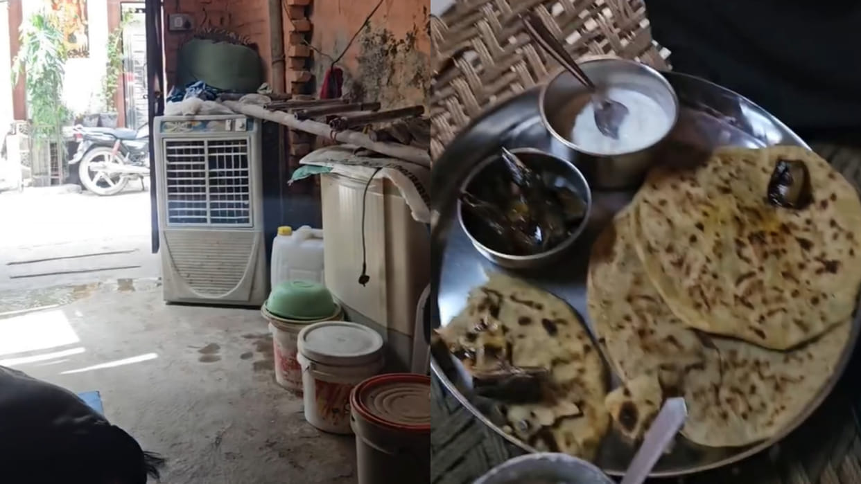Employee from Delhi arrives for the census family from saboli with limited resources offered food viral video