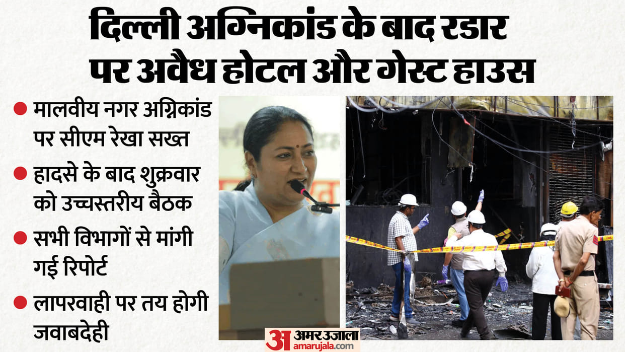 Chief Minister Rekha Gupta called high-level meeting on Friday regarding Malviya Nagar fire incident in Delhi