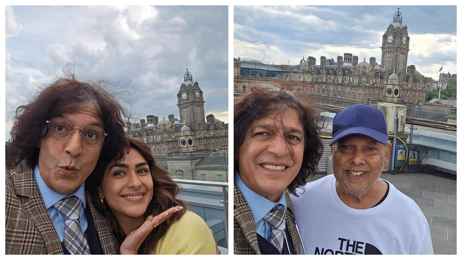 Chunky Panday Drop Hai Jawani Toh Ishq Hona Hai BTS photos with Varun Dhawan pooja mrunal david Steal The Show