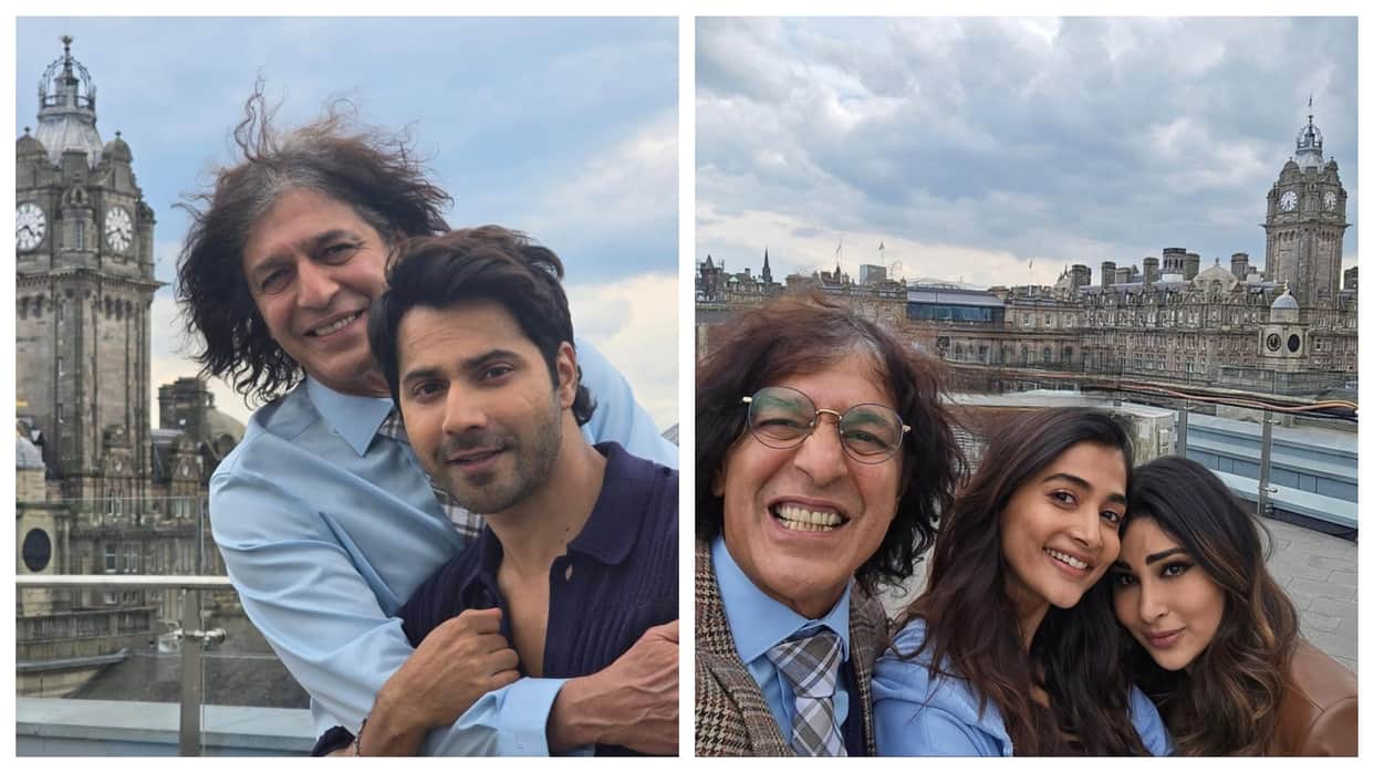 Chunky Panday Drop Hai Jawani Toh Ishq Hona Hai BTS photos with Varun Dhawan pooja mrunal david Steal The Show