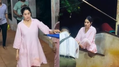Janhvi Kapoor went to Tirumala Mandir Barefoot talk to Fans before Peddi Release
