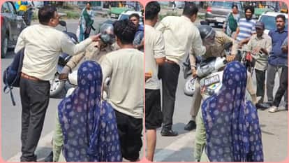 paonta sahib policeman assault video viral security contractor accused