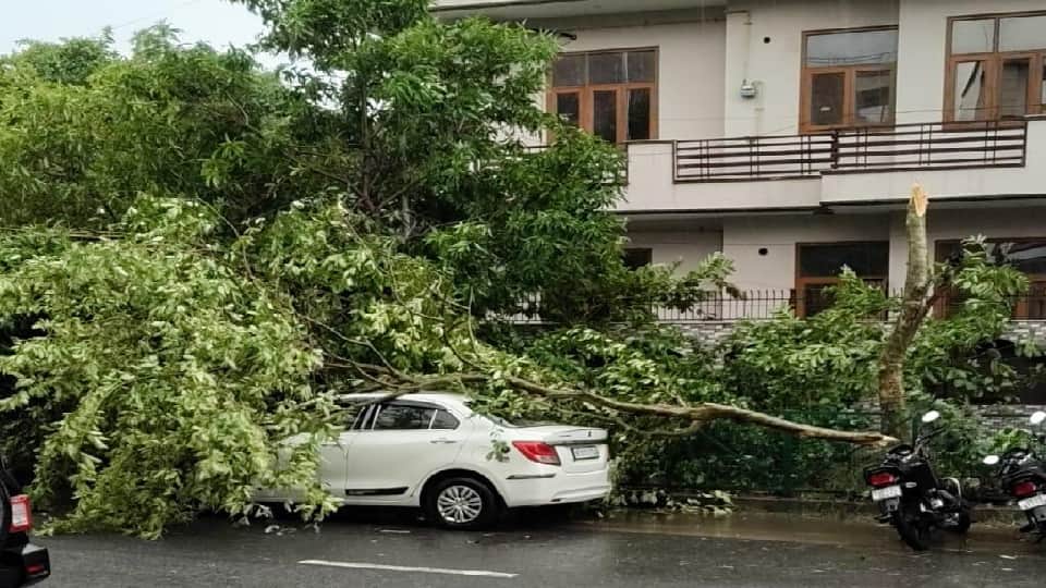 Delhi-NCR torrential rain in pictures 80-100 km/h winds Daytime darkness