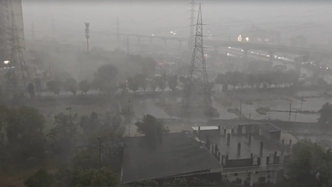 Delhi-NCR torrential rain in pictures 80-100 km/h winds Daytime darkness