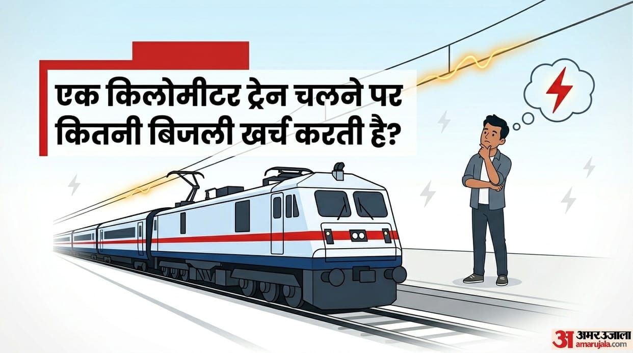 How many units of electricity does a train use to travel one kilometer mein train kitni Bijli kharch karti hai