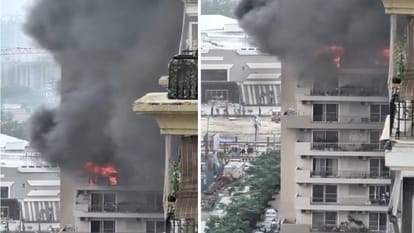 Massive fire in flat at IVY County society in Noida Sector 75