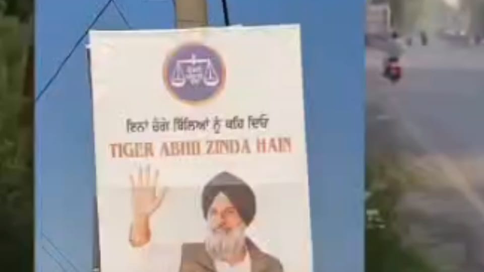 Political battle in Majitha Posters labeling Bikram Majithia 'fugitive' response Tiger abhi jinda hai