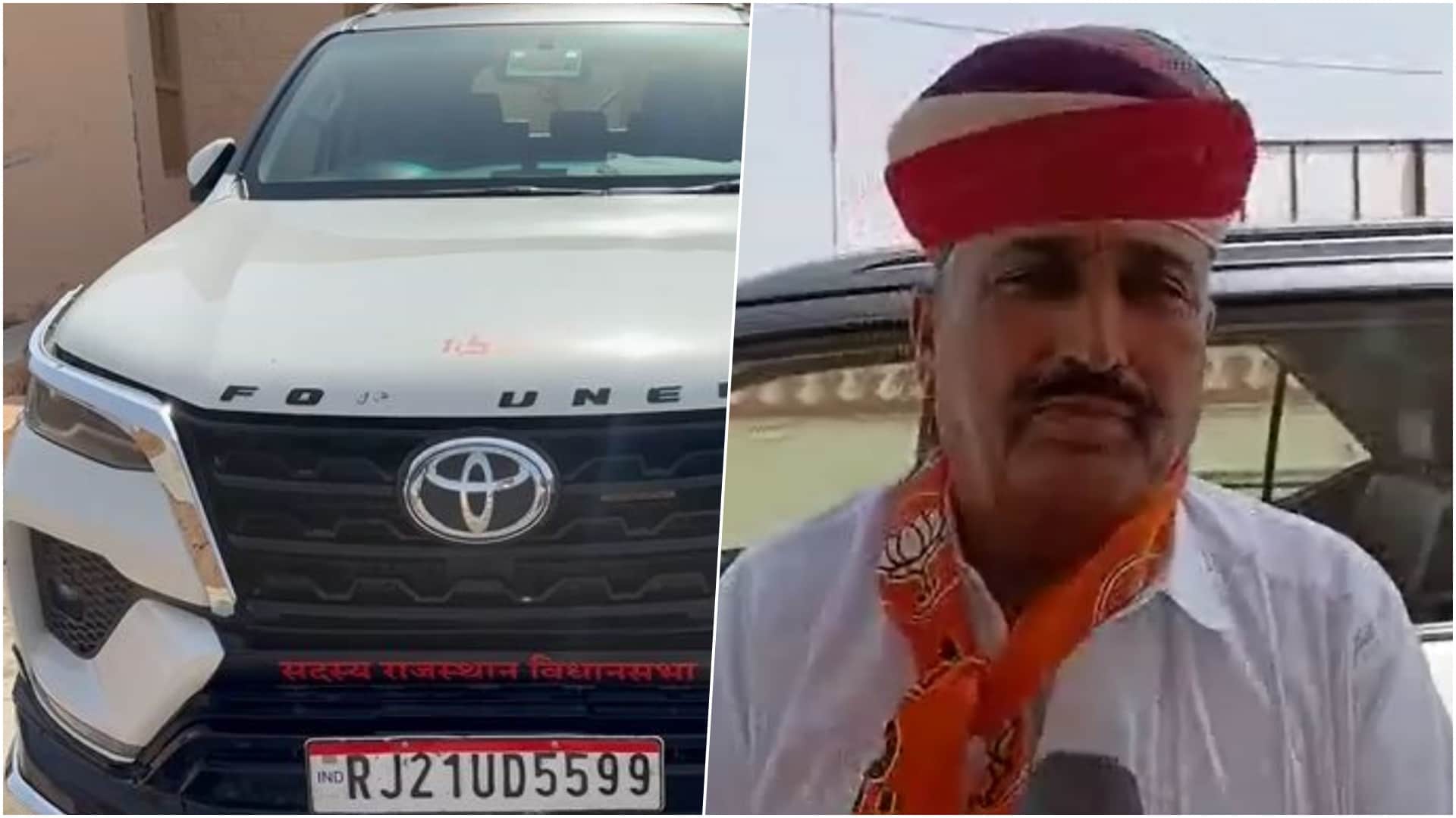 भाजपा विधायक रेवंतराम डांगा की गाड़ी को कैंपर ने टक्कर मारी