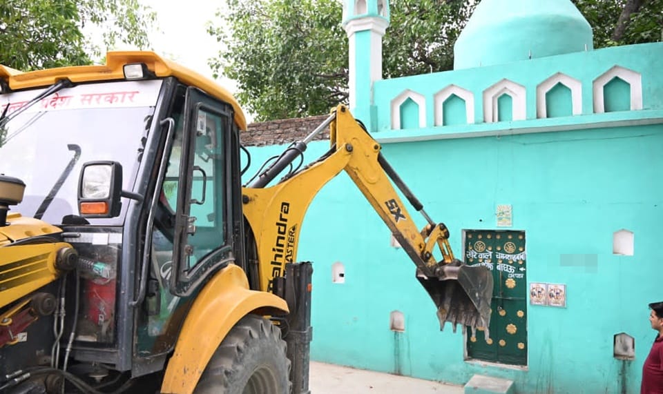 Sambhal Bulldozer action: Mazar built on government land; construction was ongoing; heavy police deployed