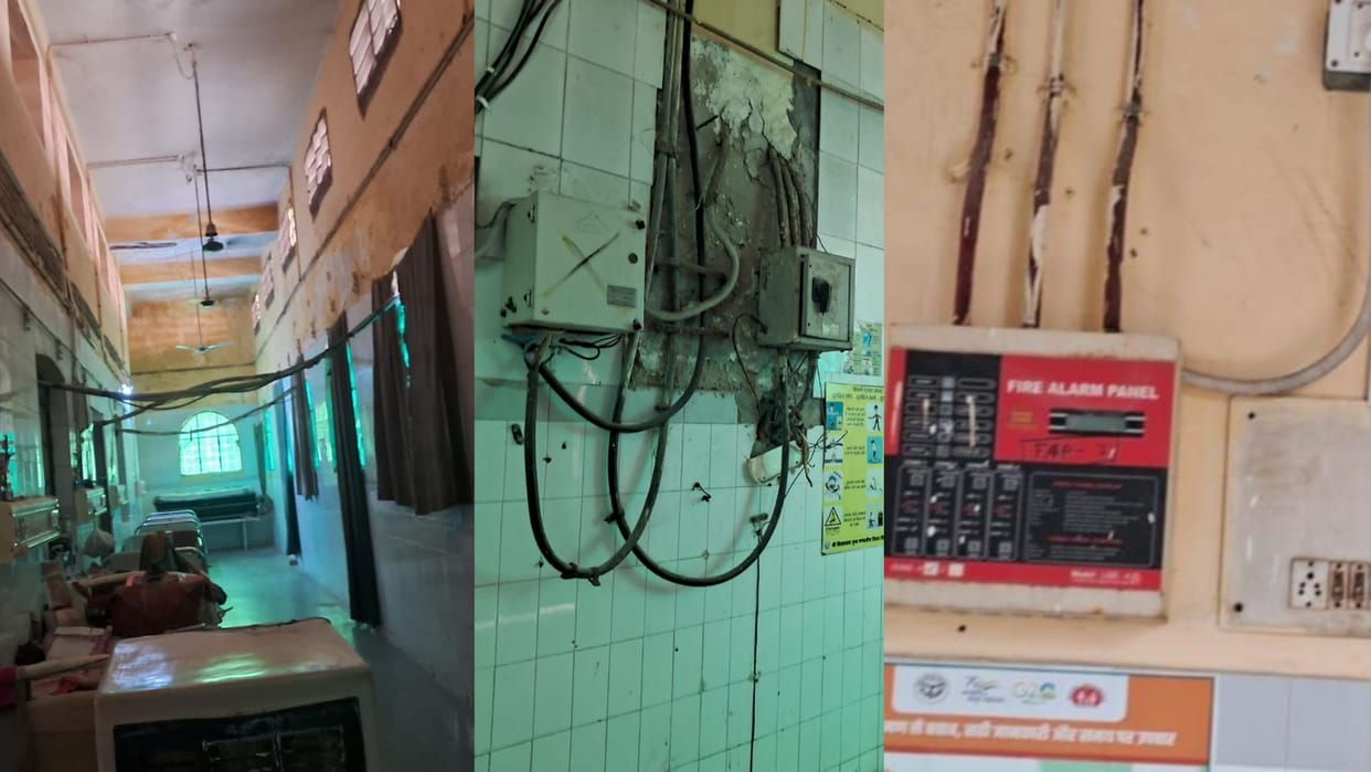 Wires Hanging Over Beds and Fire Alarm System Non-Functional at Varanasi Divisional Hospital