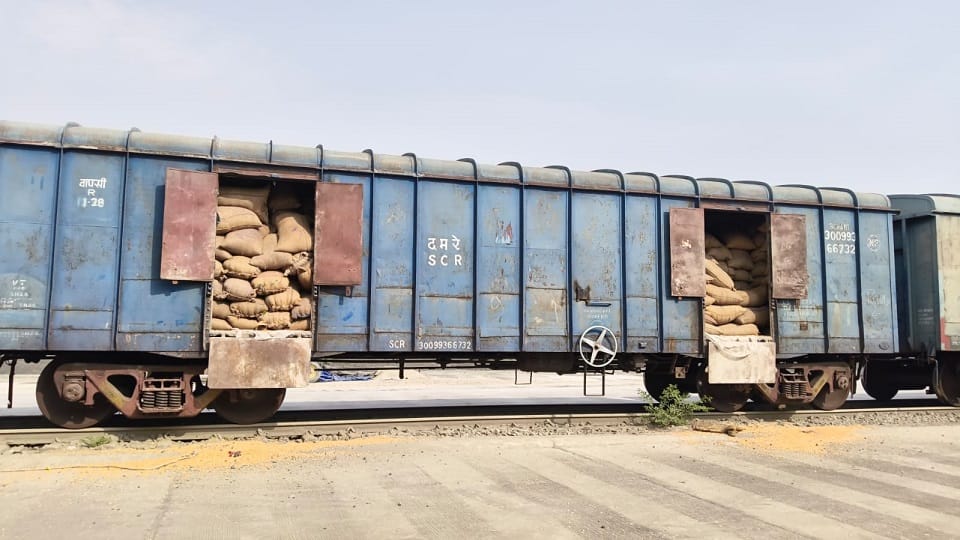 First rail rake of maize loaded from Harduaganj goods shed