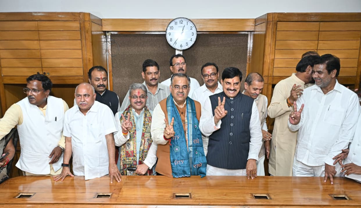 MP Rajya Sabha Elections: BJP Candidates Tarun Chugh and Rajneesh Agrawal File Nominations in Madhya Pradesh