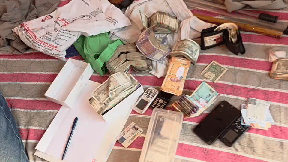 Yamunanagar police raided Saran village and recovered Rs 10.37 lakh from a drug smuggler's house