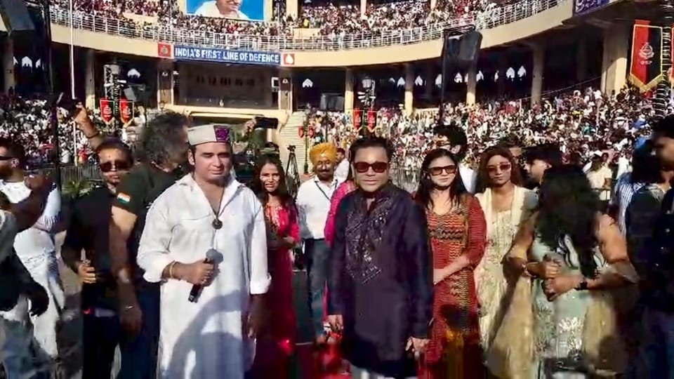 Musician AR Rahman enthralled the audience at the Attari border.