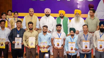 Punjab CM Bhagwant Mann hands over appointment letters to youths dig the Haryana CM rally in Dhuri