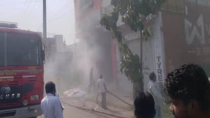 Fire breaks out at electric scooter showroom.
