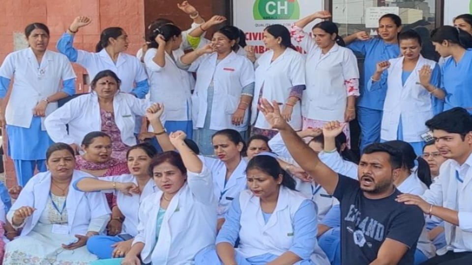 Haryana Nursing staff strike deferred Women's Commission Chairperson Renu Bhatia resigned