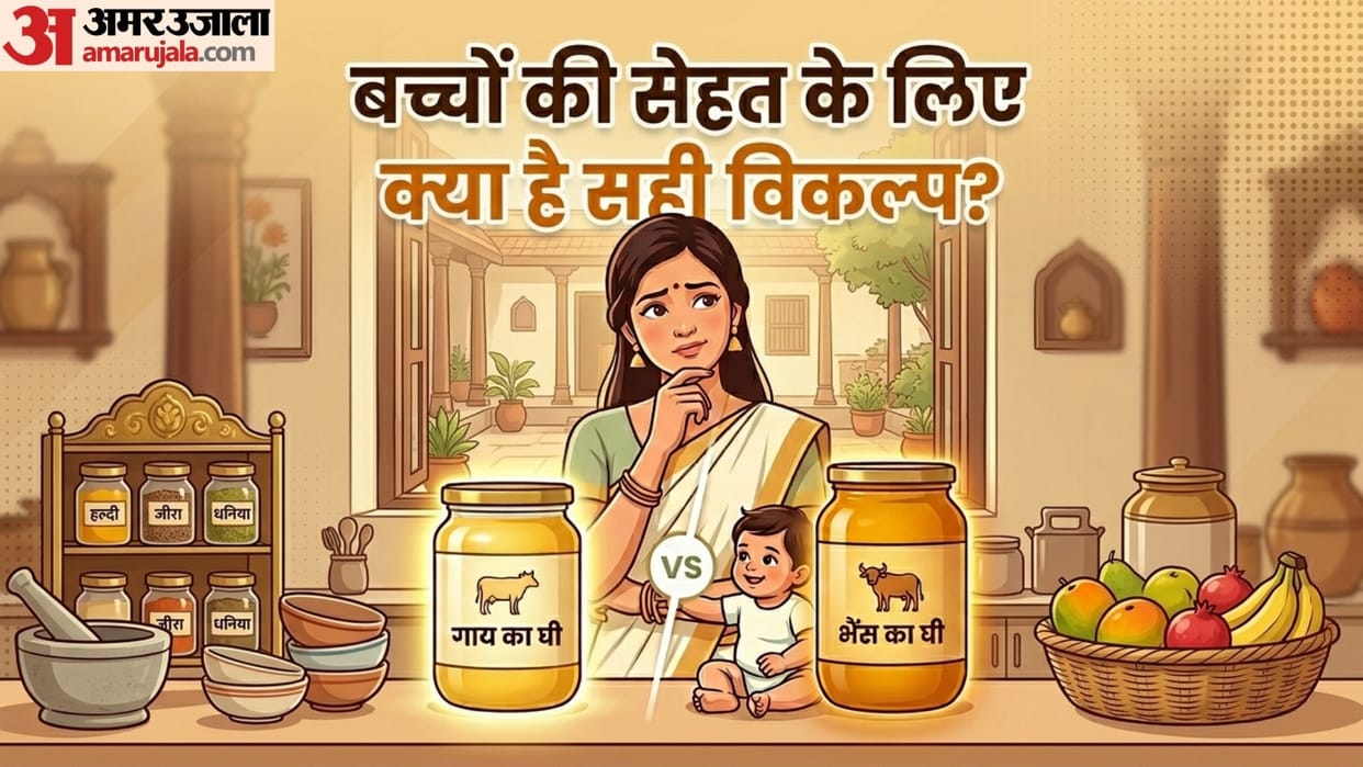 Cow milk ghee or Buffalo Milk ghee which is beneficial for kids