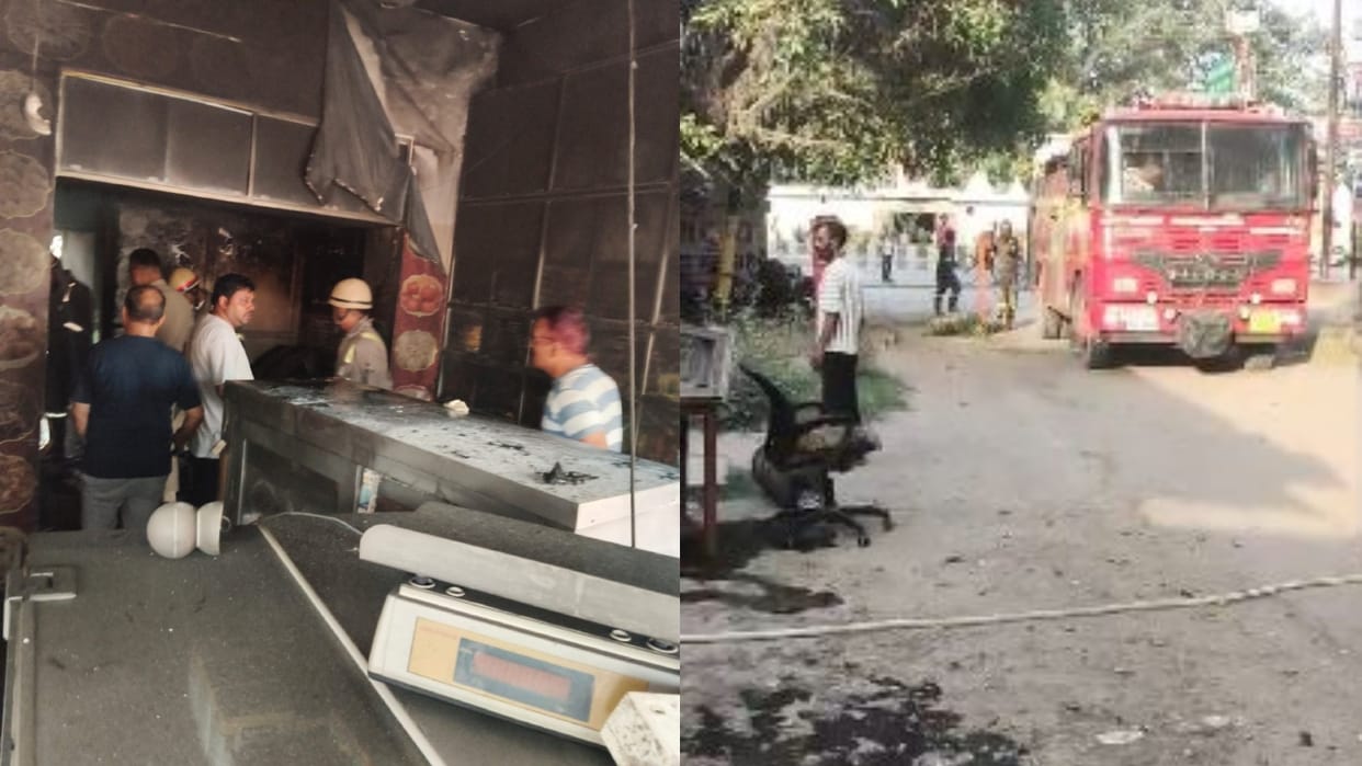 Fire breaks out at a sweet shop in ITR Market in Bareilly